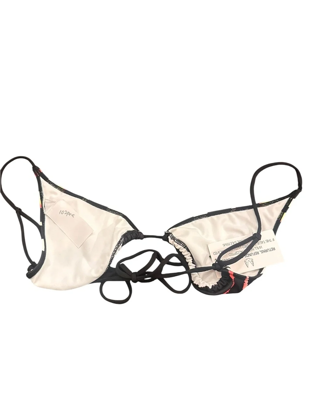 NWT minimale animale triangle bikini top acid tiger XL